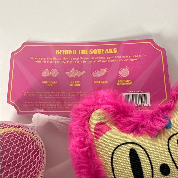 BARK Plush Carnival Dog Toys Perfect Pitch Squeaky Crinkle Ball Unicorn Lot of 2 - Picture 7 of 8